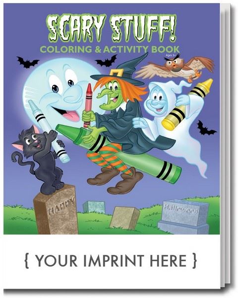 SC0477 Scary Stuff Coloring and Activity Book With Custom Imprint